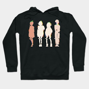 WEP4 Wonder Egg Priority anime main characters Neiru aonuma, Ai ooto, Rika kawai, Momoe sawaki Brown, blue, blonde, red hair girls Cool GLITCH SILHOUETTE x Animangapoi august 2023 Hoodie